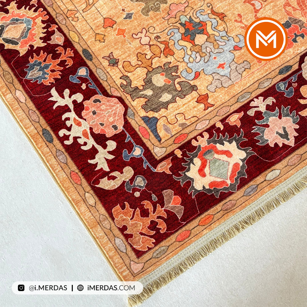 فرش کهنه نما کد 20856 زمینه تمام رنگ